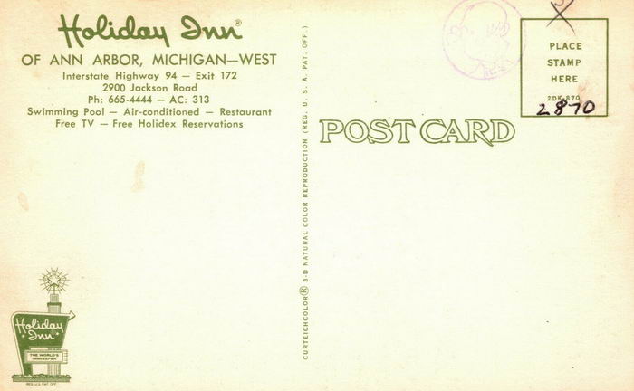 Holiday Inn - Ann Arbor - OLD POST CARD